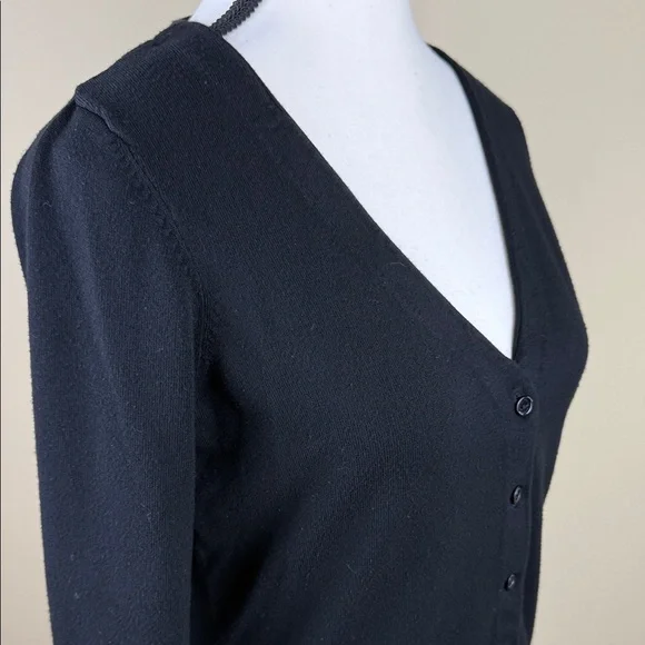 Reitmans Black 3/4 Sleeve V-Neck Cardigan - Picture 2 of 11